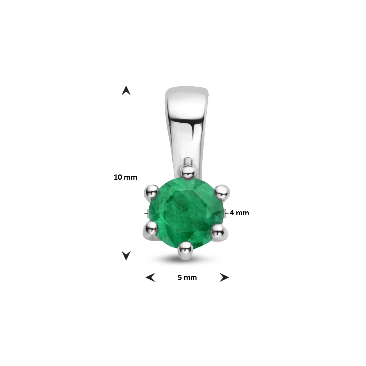 hanger met geboortesteen 10 mm zilver gerhodineerd