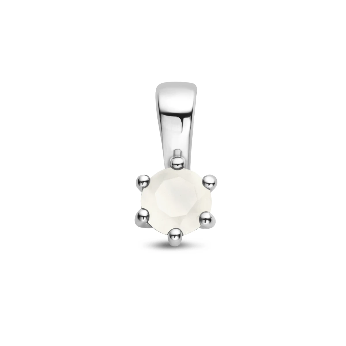 hanger met geboortesteen 10 mm zilver gerhodineerd
