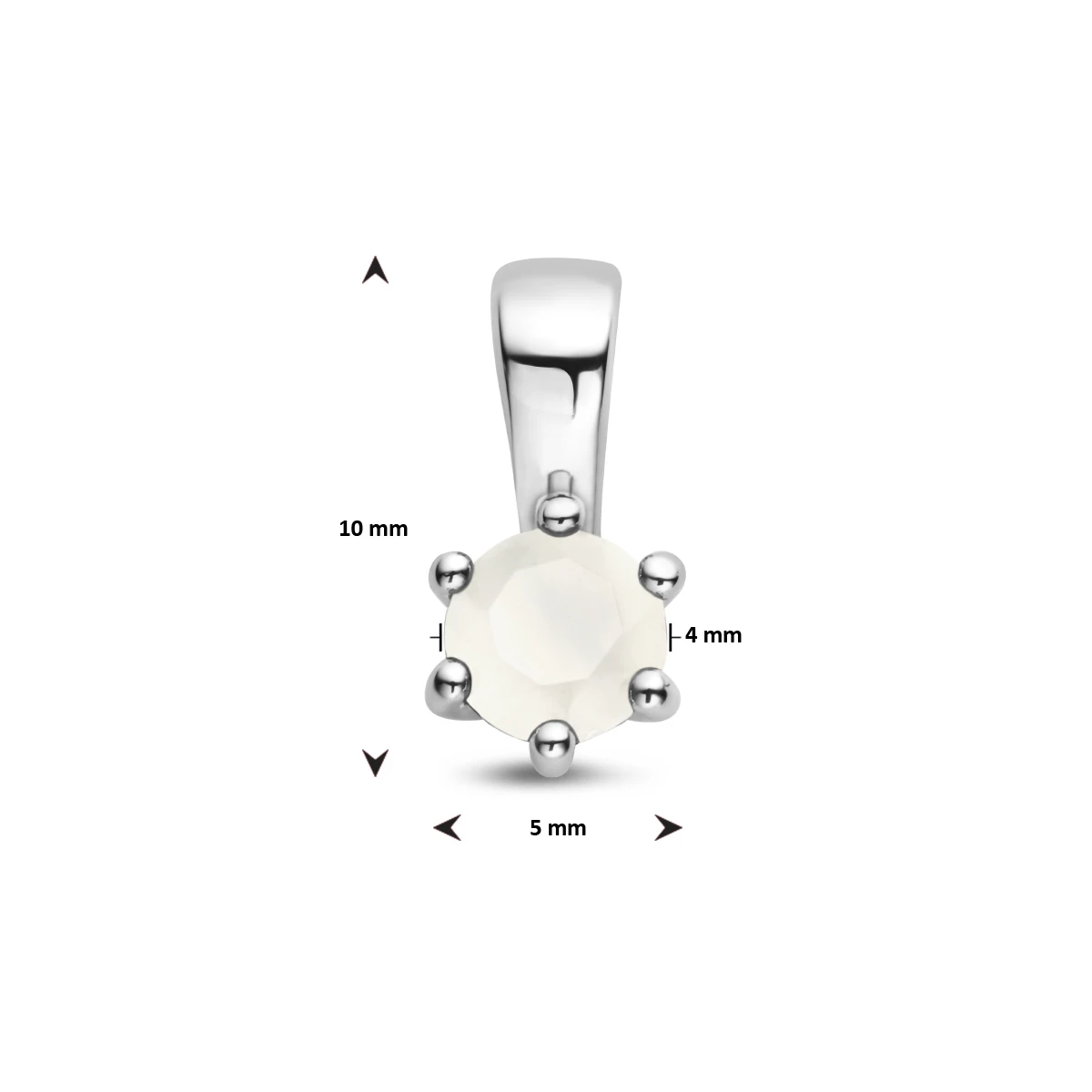 hanger met geboortesteen 10 mm zilver gerhodineerd