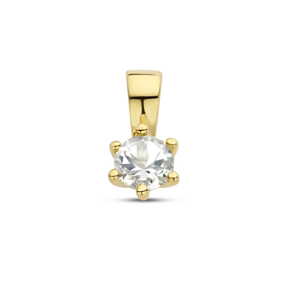 hanger met geboortesteen 10 mm zilver verguld (geel)