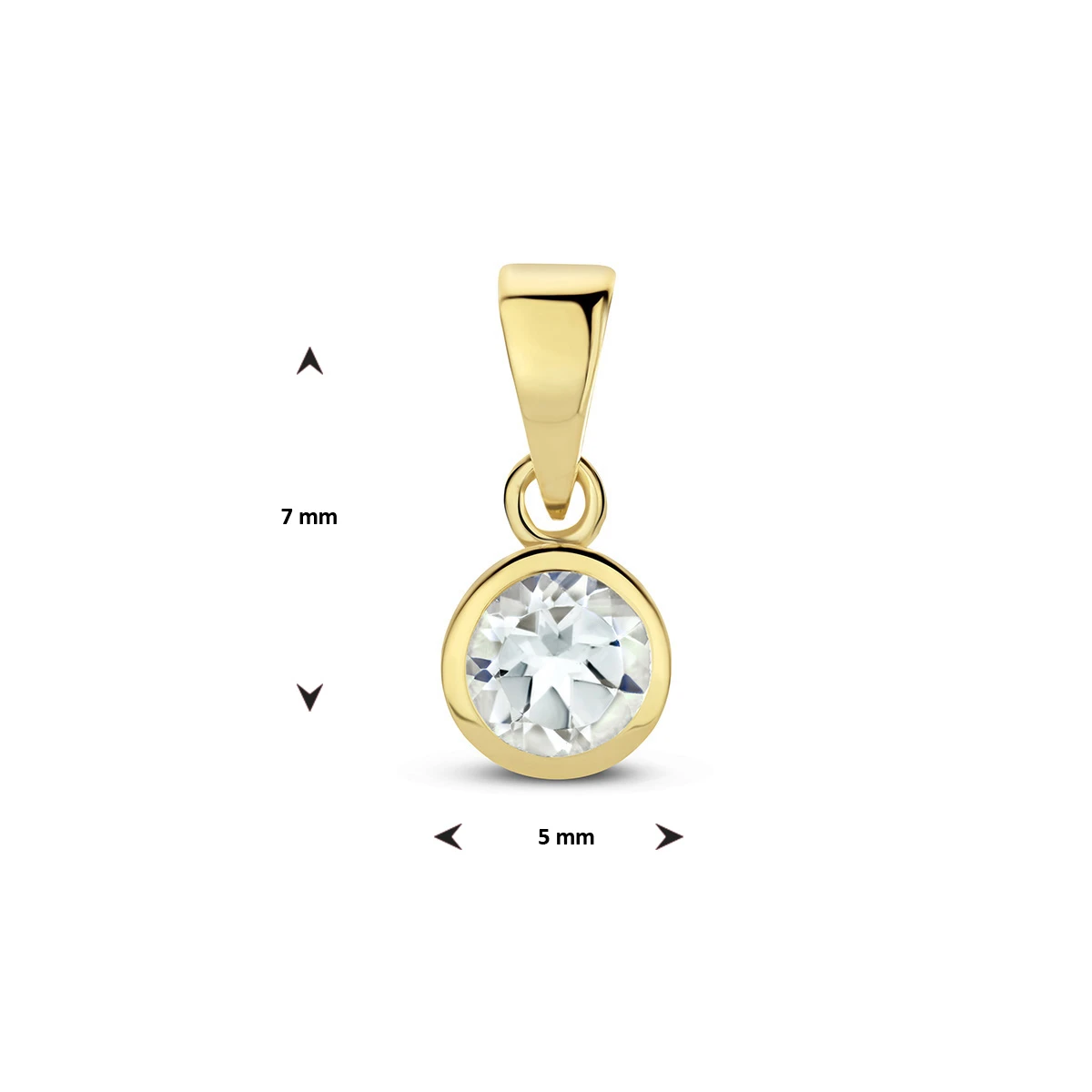 hanger met geboortesteen 11 mm 14K geelgoud