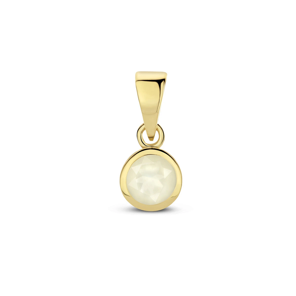 hanger met geboortesteen 11 mm 14K geelgoud