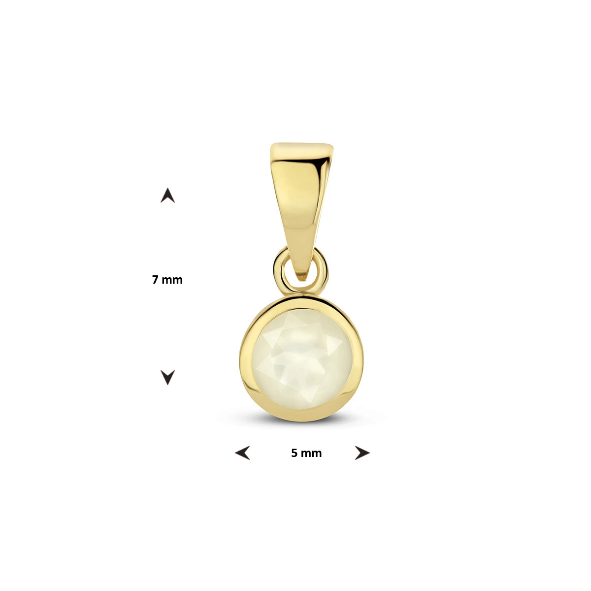 hanger met geboortesteen 11 mm 14K geelgoud