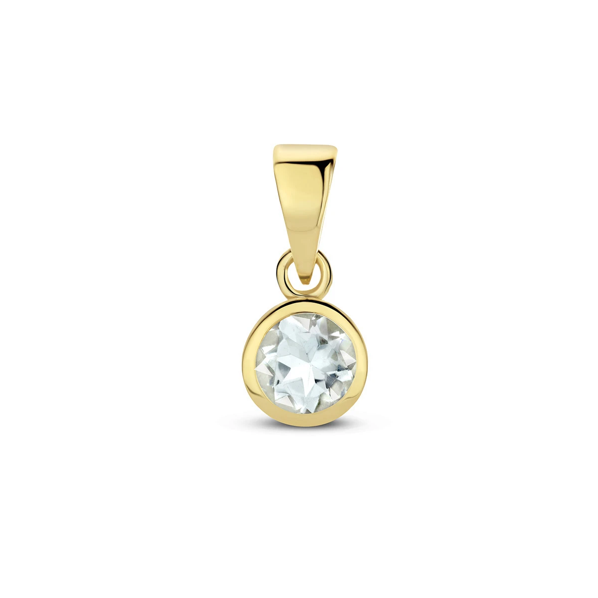 hanger met geboortesteen 11 mm 14K geelgoud