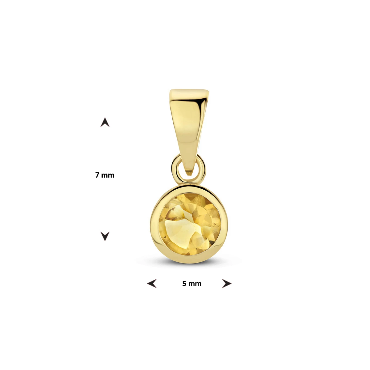 hanger met geboortesteen 11 mm 14K geelgoud
