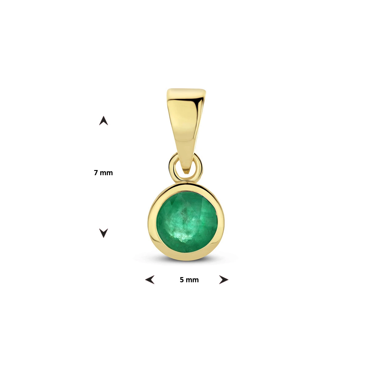hanger met geboortesteen 11 mm 14K geelgoud