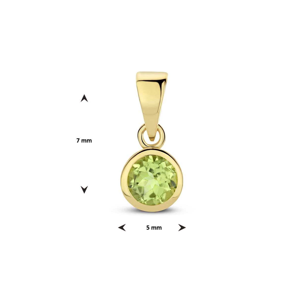 hanger met geboortesteen 11 mm 14K geelgoud