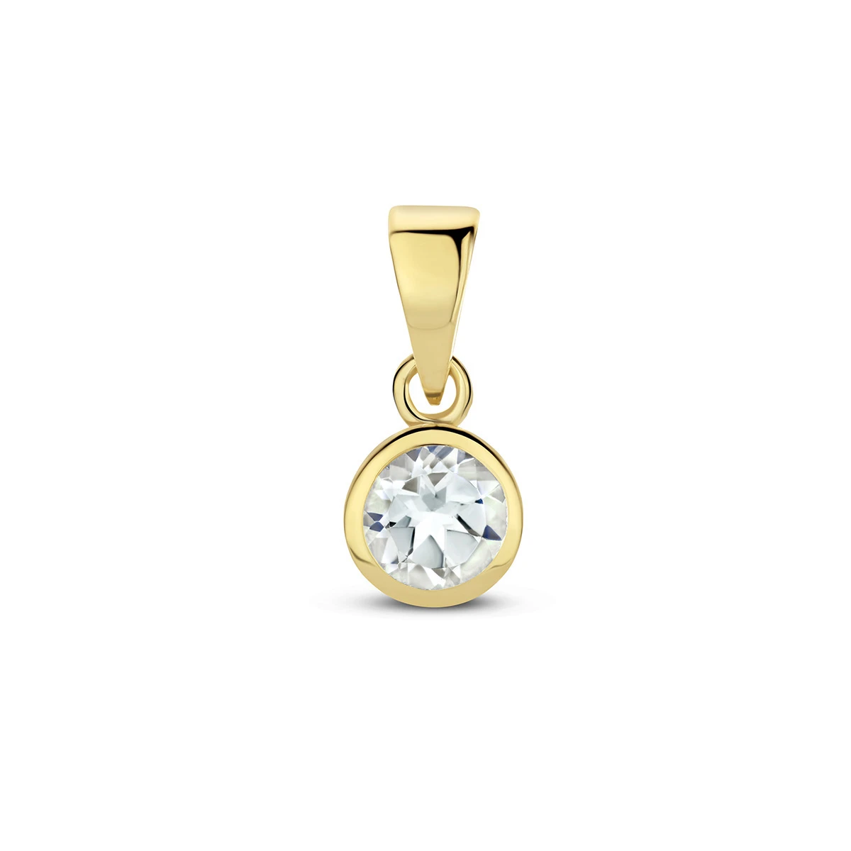 hanger met geboortesteen 11 mm 14K geelgoud