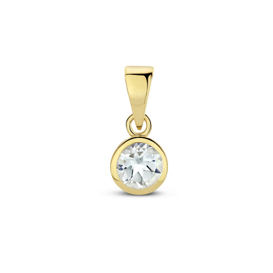 hanger met geboortesteen 11 mm 14K geelgoud