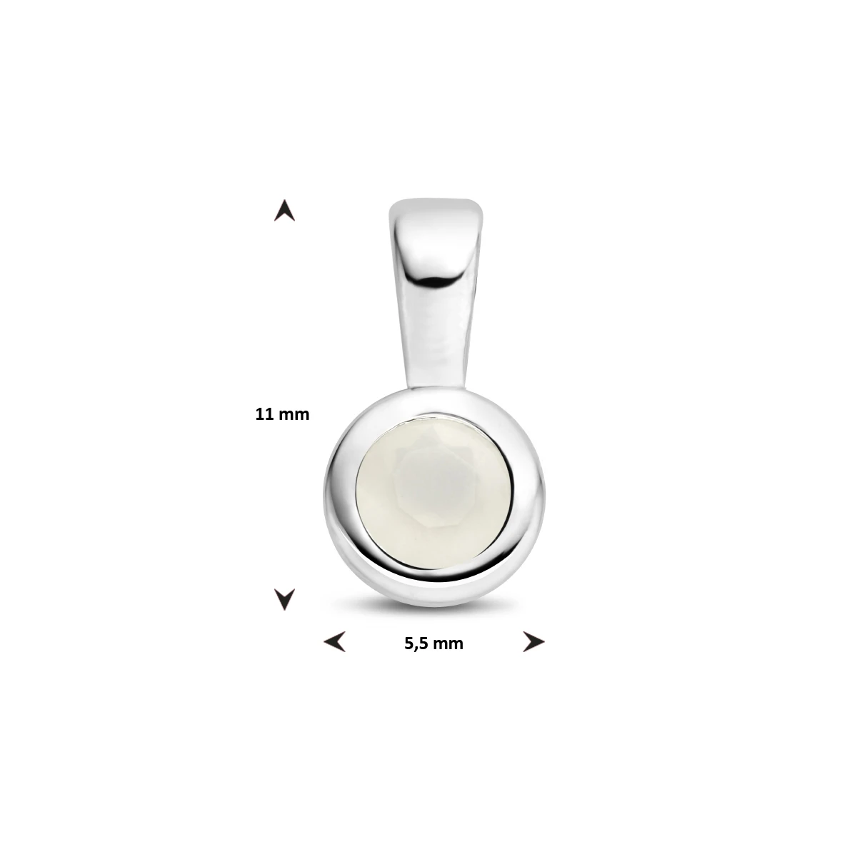 hanger met geboortesteen 11 mm zilver gerhodineerd