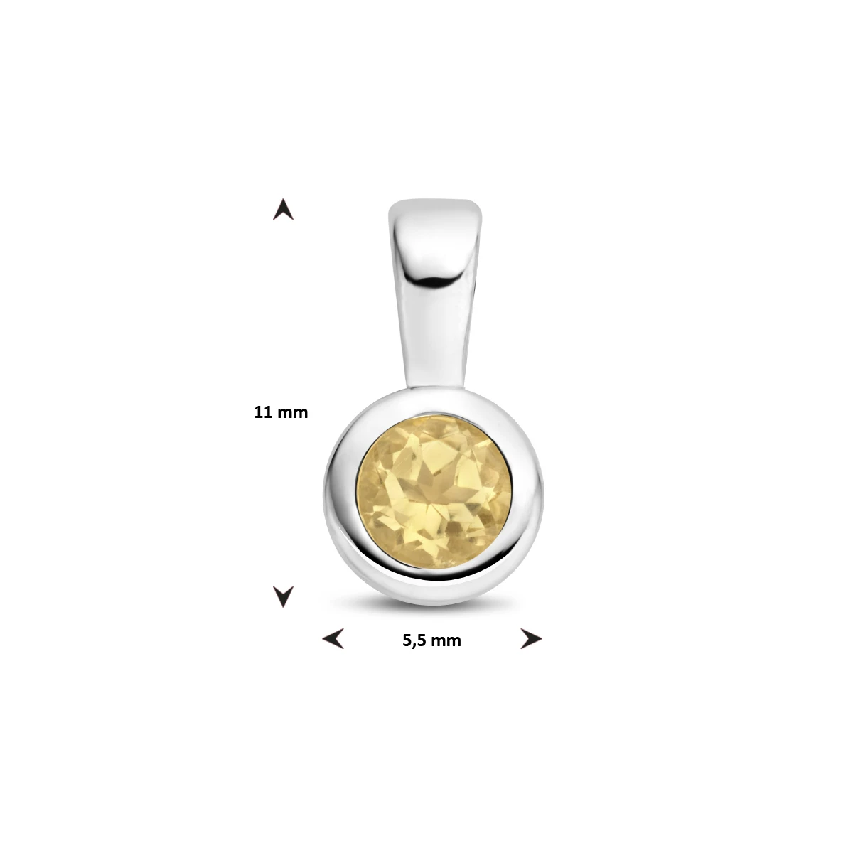 hanger met geboortesteen 11 mm zilver gerhodineerd