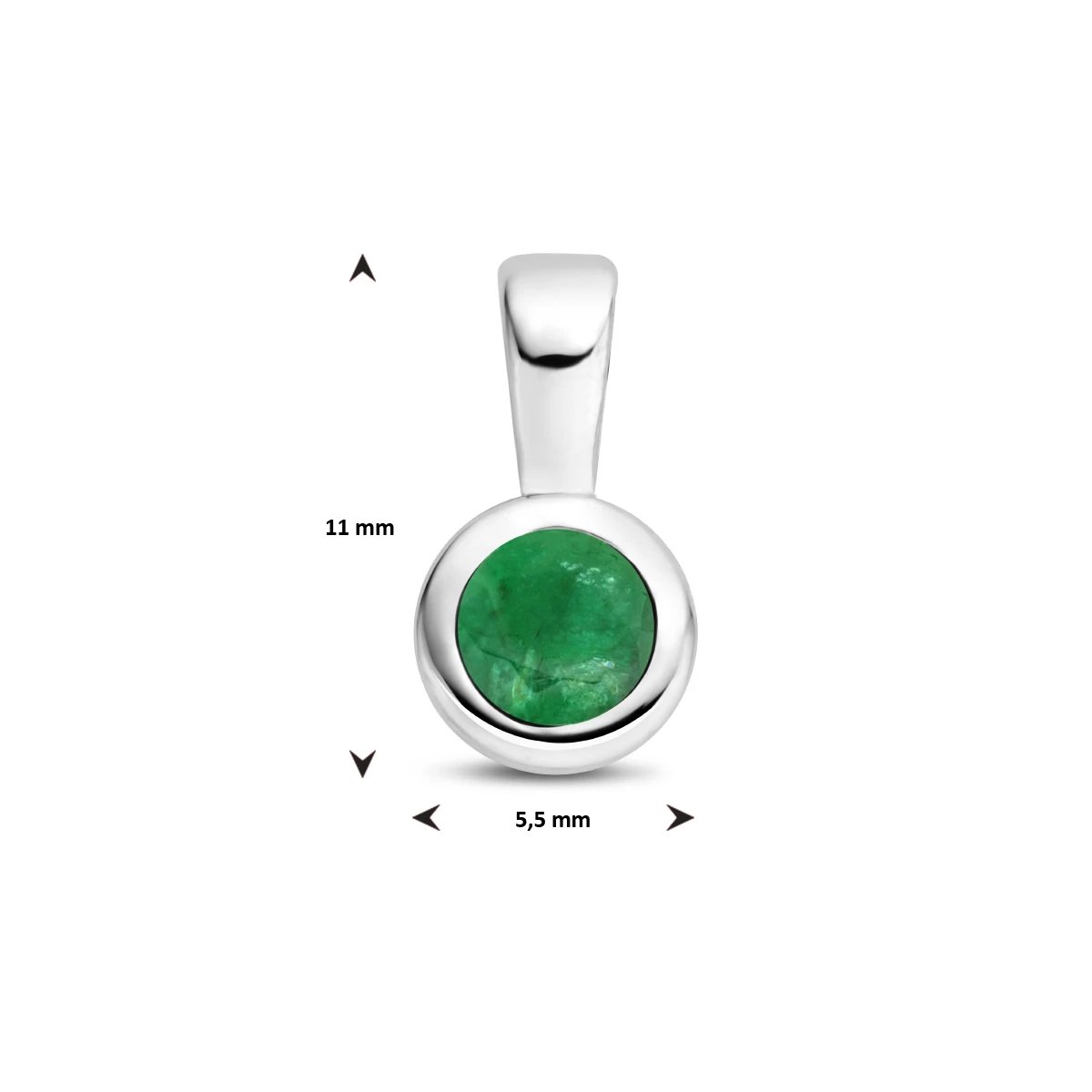 hanger met geboortesteen 11 mm zilver gerhodineerd