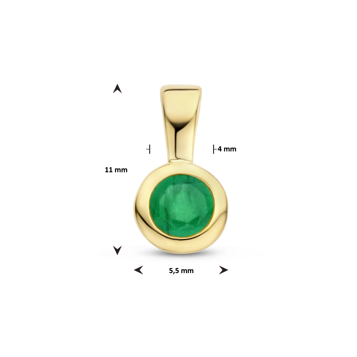 hanger met geboortesteen 11 mm zilver verguld (geel)