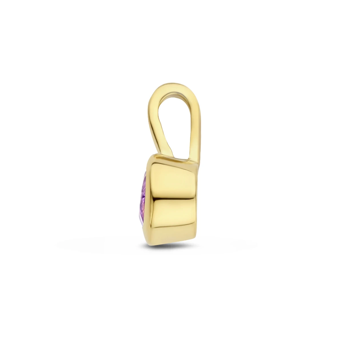 hanger met geboortesteen 11 mm zilver verguld (geel)