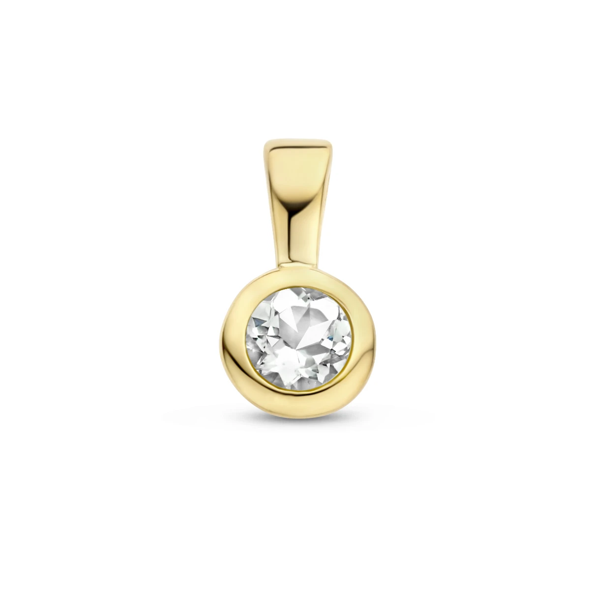 hanger met geboortesteen 11 mm zilver verguld (geel)