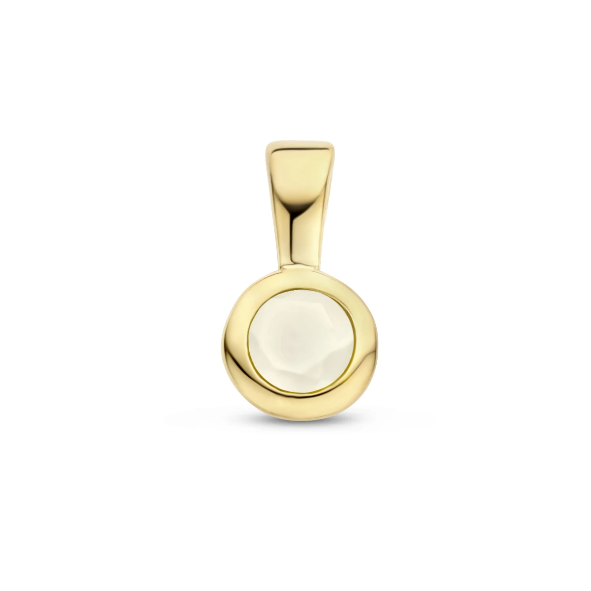 hanger met geboortesteen 11 mm zilver verguld (geel)