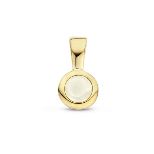 hanger met geboortesteen 11 mm zilver verguld (geel)