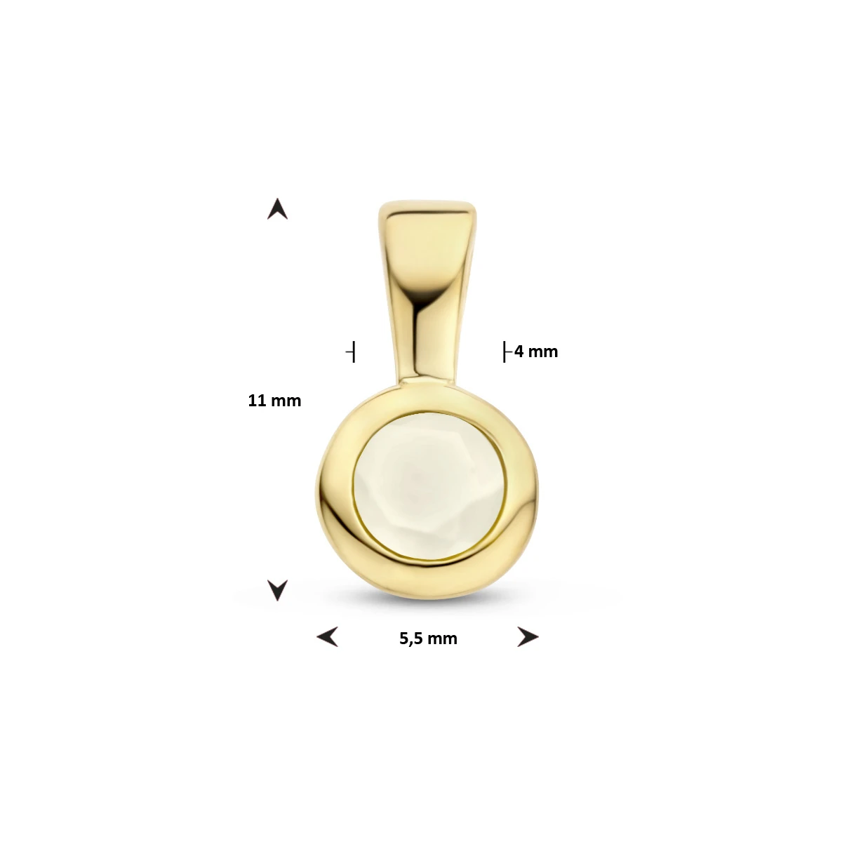 hanger met geboortesteen 11 mm zilver verguld (geel)
