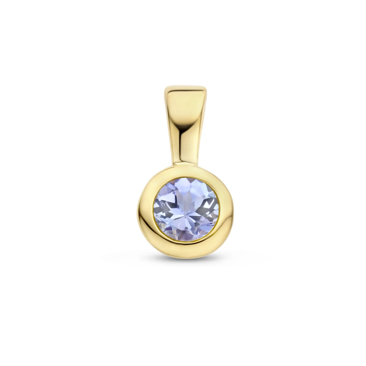 hanger met geboortesteen 11 mm zilver verguld (geel)