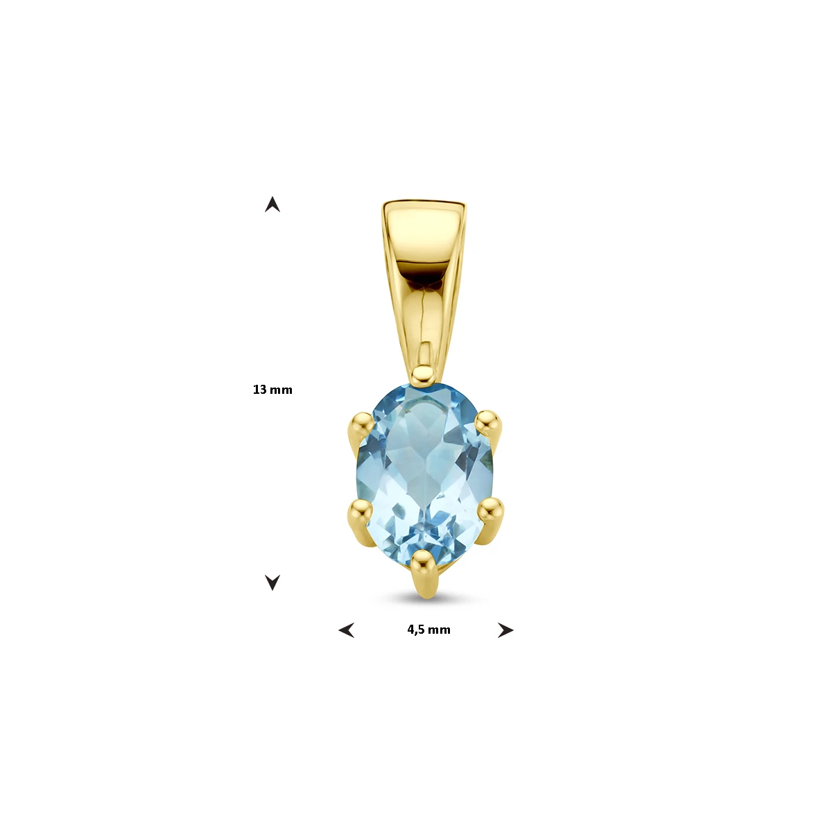 hanger met geboortesteen 14K geelgoud