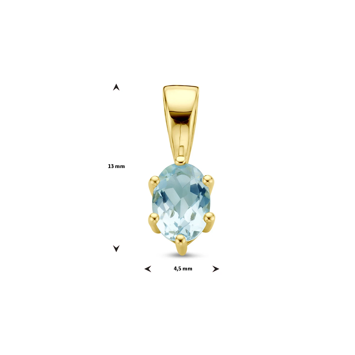 hanger met geboortesteen 14K geelgoud