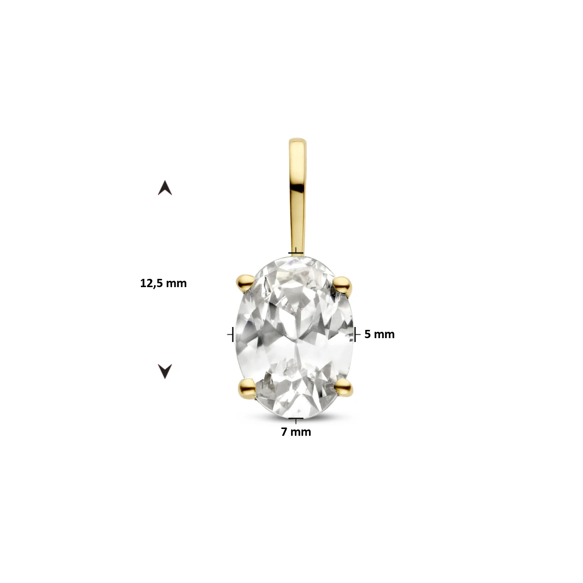 hanger met geboortesteen 14K geelgoud