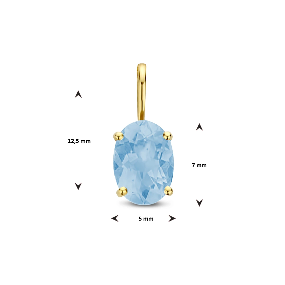 hanger met geboortesteen 14K geelgoud