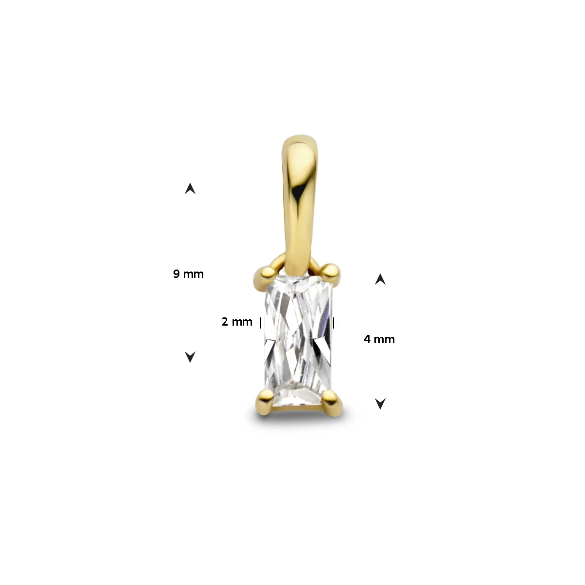 hanger met geboortesteen 9 mm 14K geelgoud