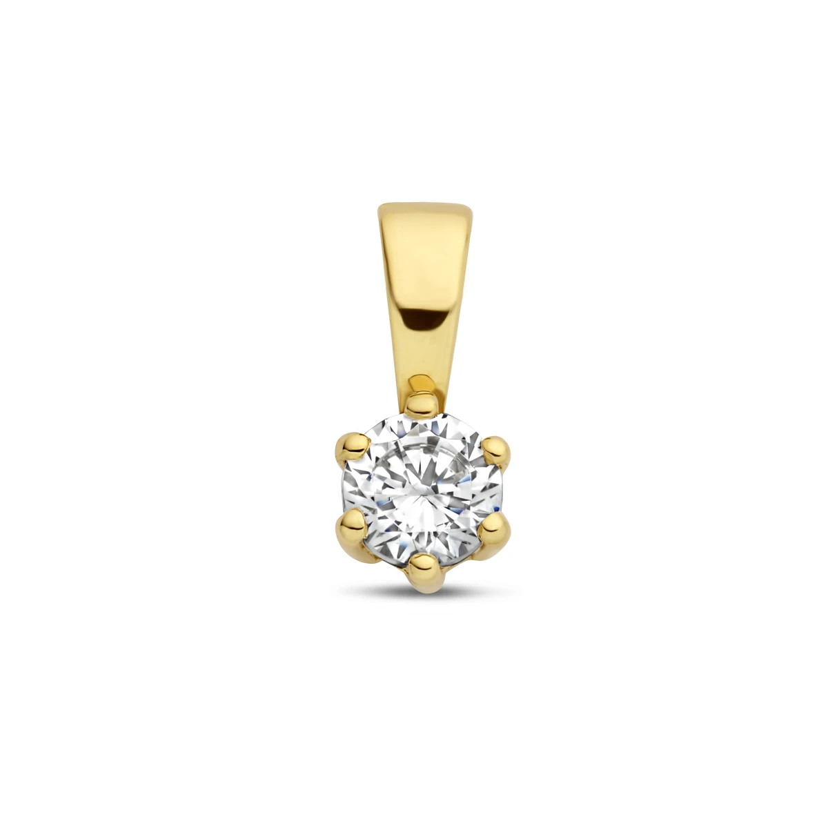 hanger met geboortesteen 9,5 mm 14K geelgoud
