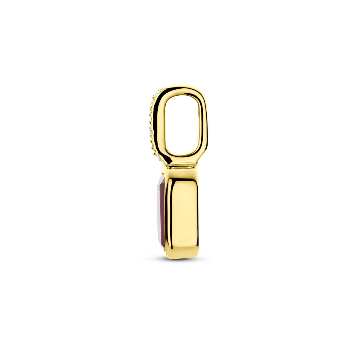 hanger met geboortesteen en diamant 0.012ct H SI 11 mm 14K geelgoud