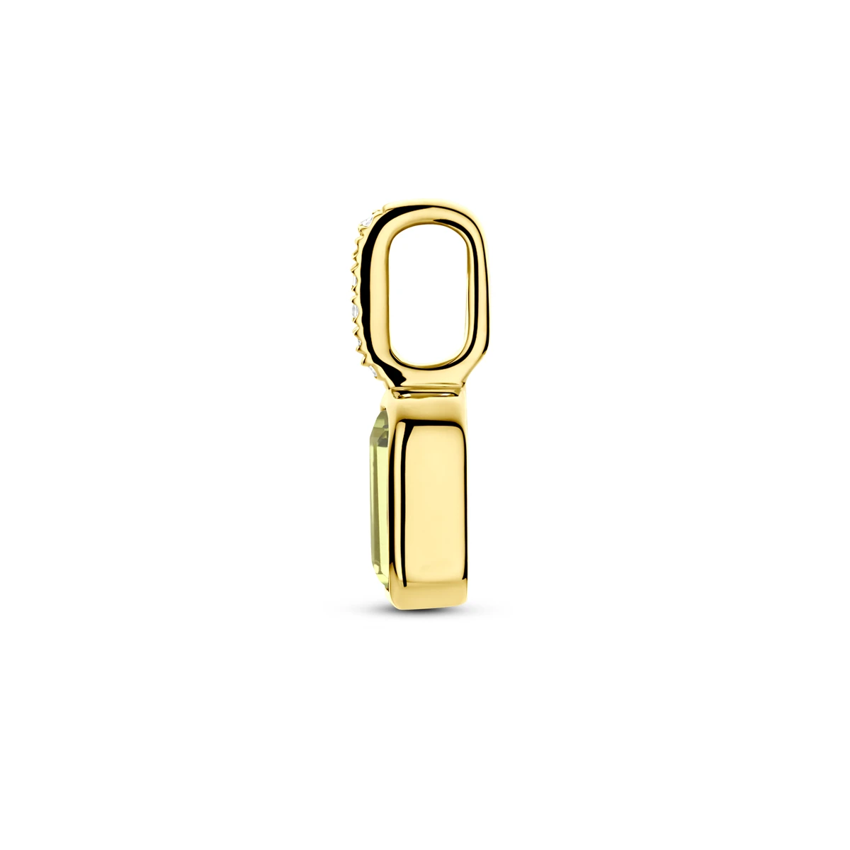 hanger met geboortesteen en diamant 0.012ct H SI 11 mm 14K geelgoud