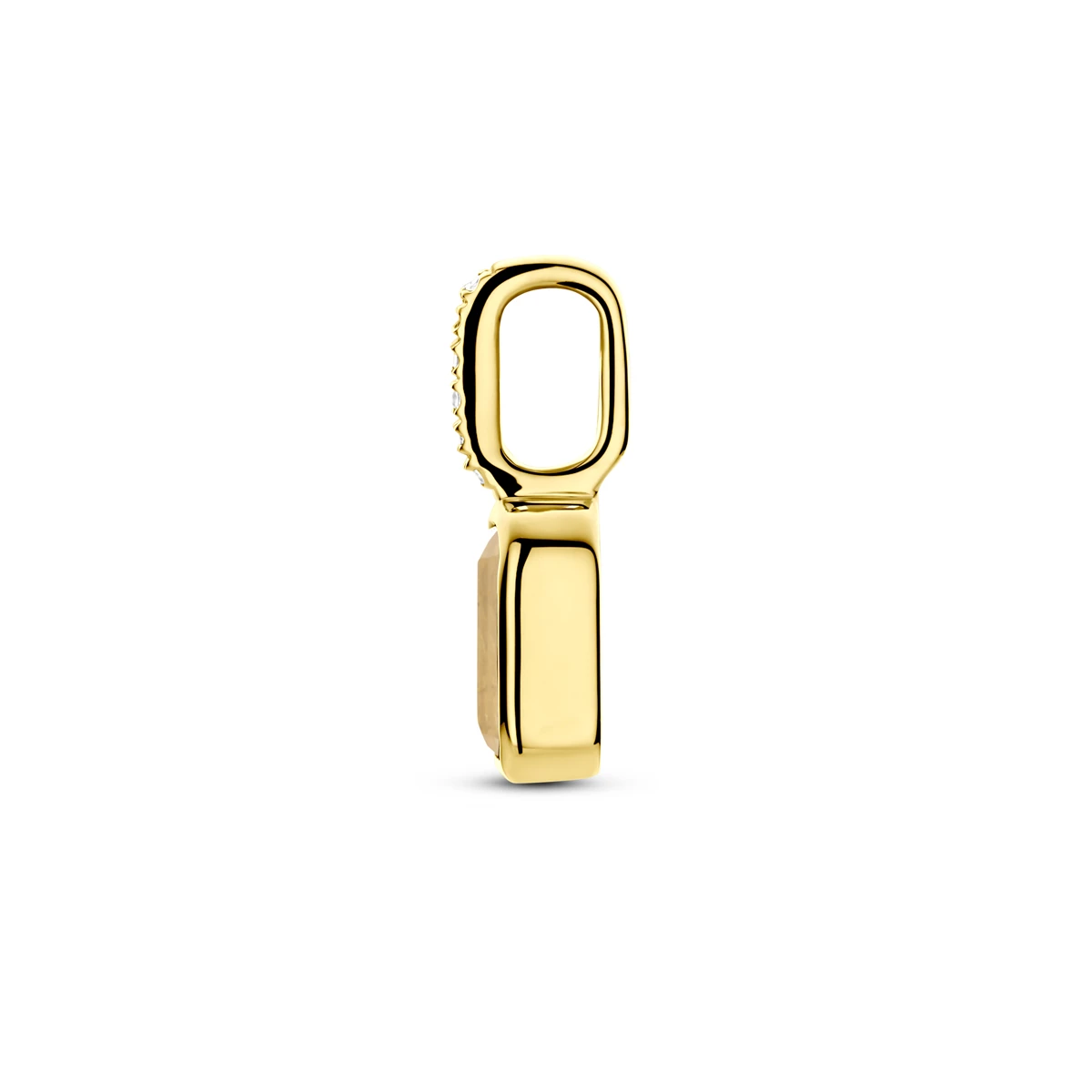 hanger met geboortesteen en diamant 0.012ct H SI 11 mm 14K geelgoud
