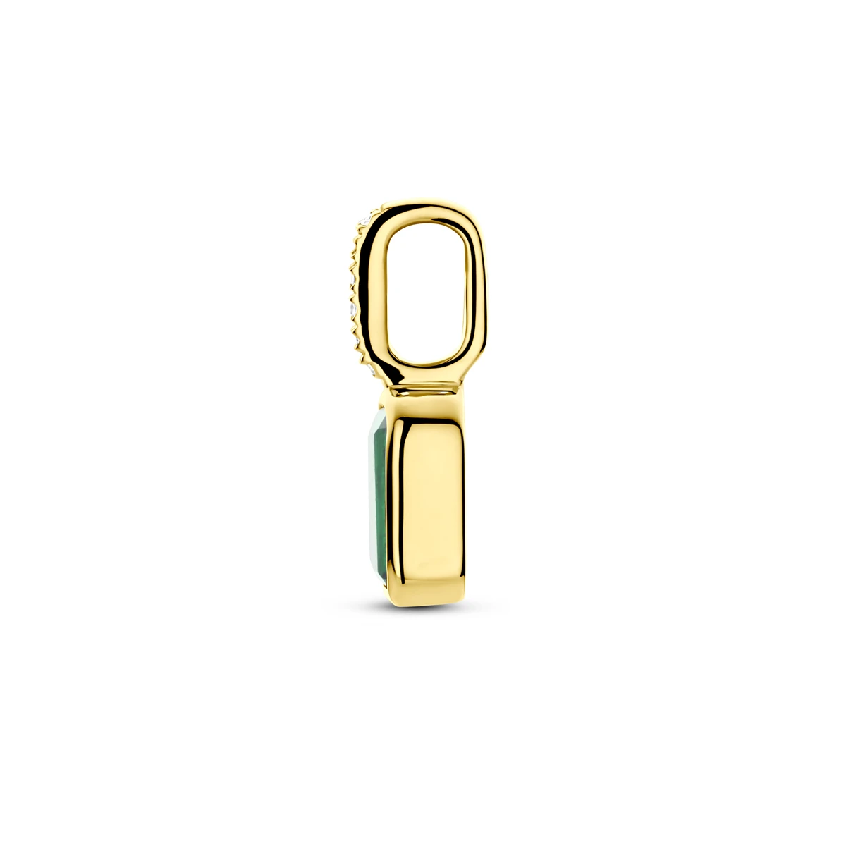 hanger met geboortesteen en diamant 0.012ct H SI 11 mm 14K geelgoud