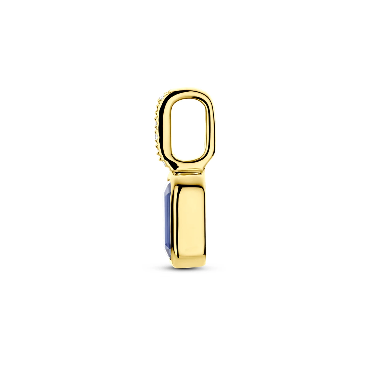 hanger met geboortesteen en diamant 0.012ct H SI 11 mm 14K geelgoud