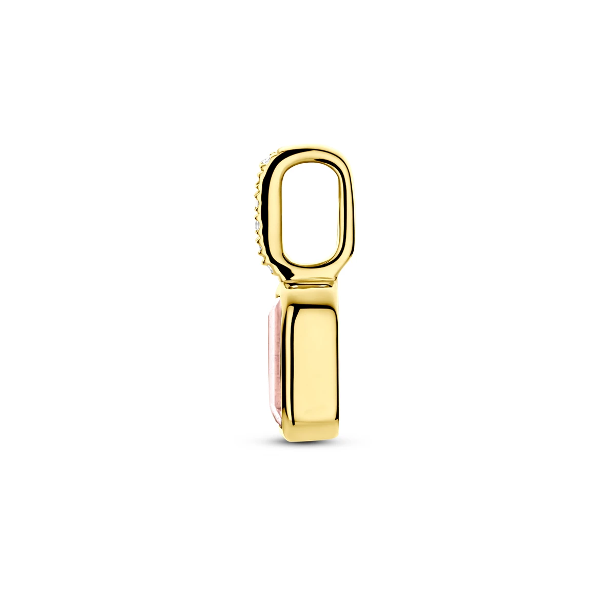 hanger met geboortesteen en diamant 0.012ct H SI 11 mm 14K geelgoud