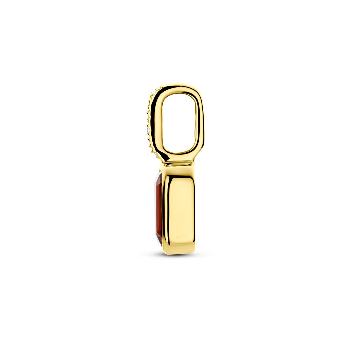 hanger met geboortesteen en diamant 0.012ct H SI 11 mm 14K geelgoud