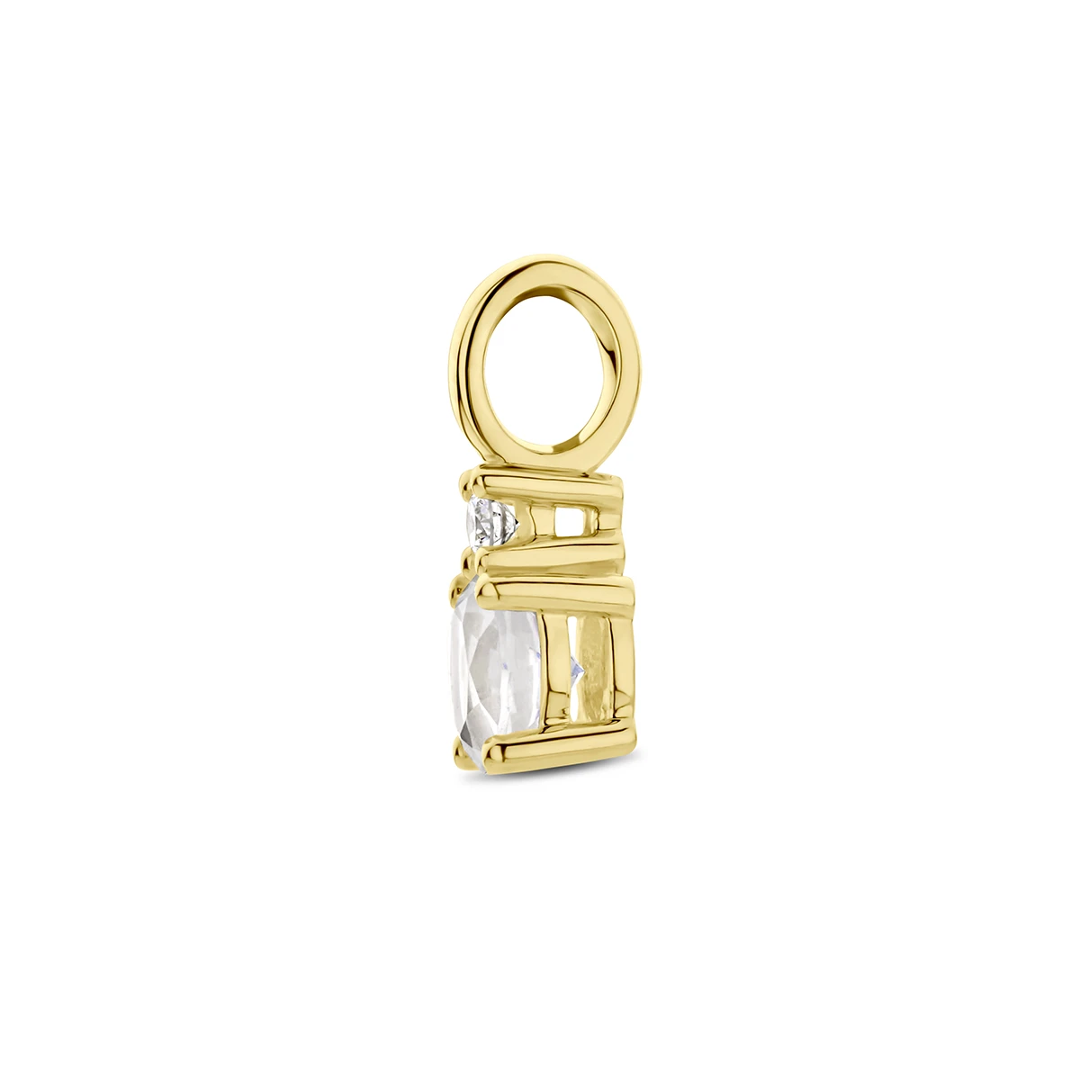 hanger met geboortesteen en diamant 0.02ct h p1 14K geelgoud