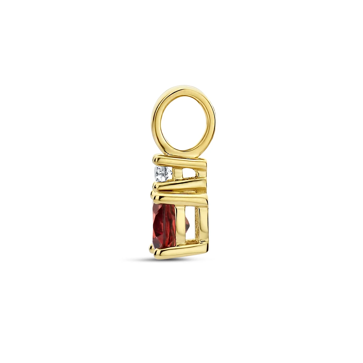 hanger met geboortesteen en diamant 0.02ct h p1 14K geelgoud