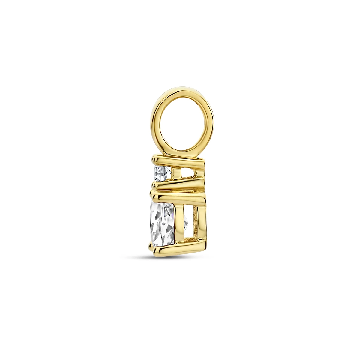hanger met geboortesteen en diamant 0.02ct h p1 14K geelgoud