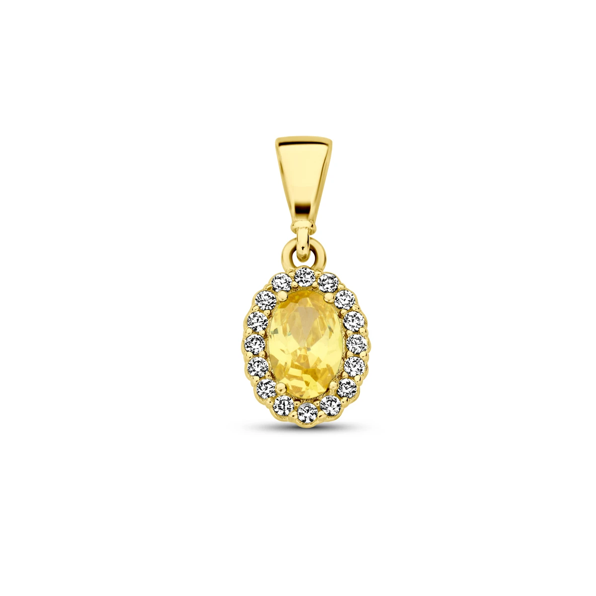 hanger met geboortesteen zirkonia 14K geelgoud