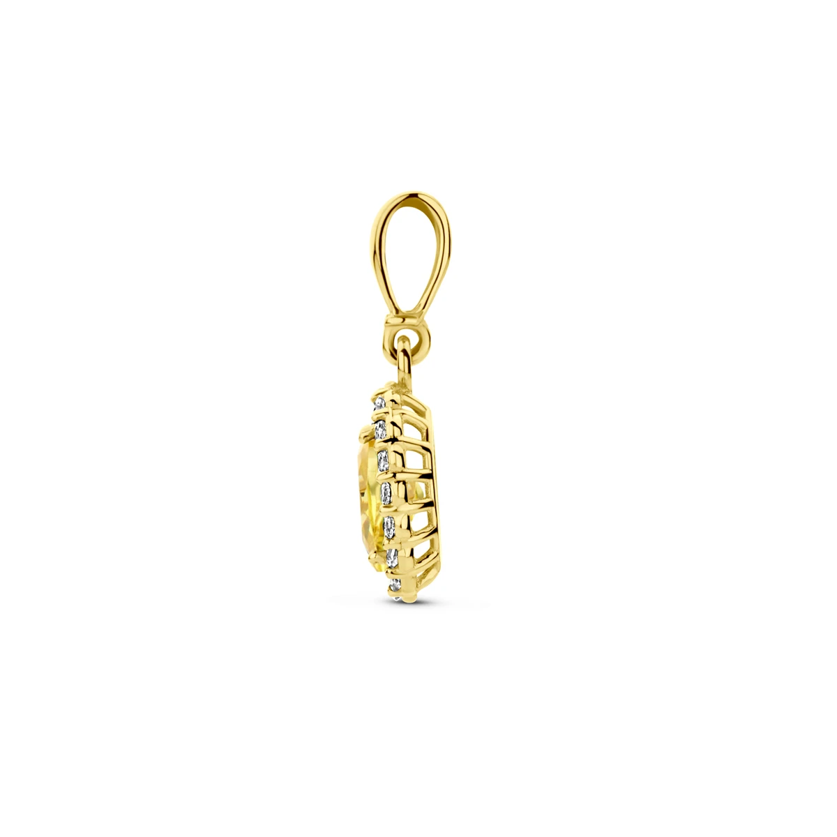 hanger met geboortesteen zirkonia 14K geelgoud