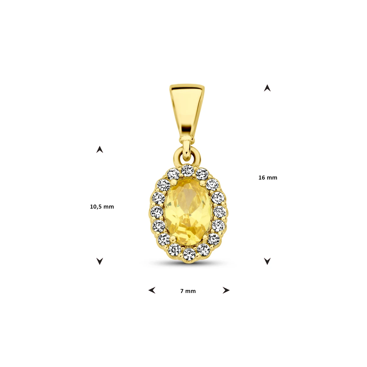 hanger met geboortesteen zirkonia 14K geelgoud