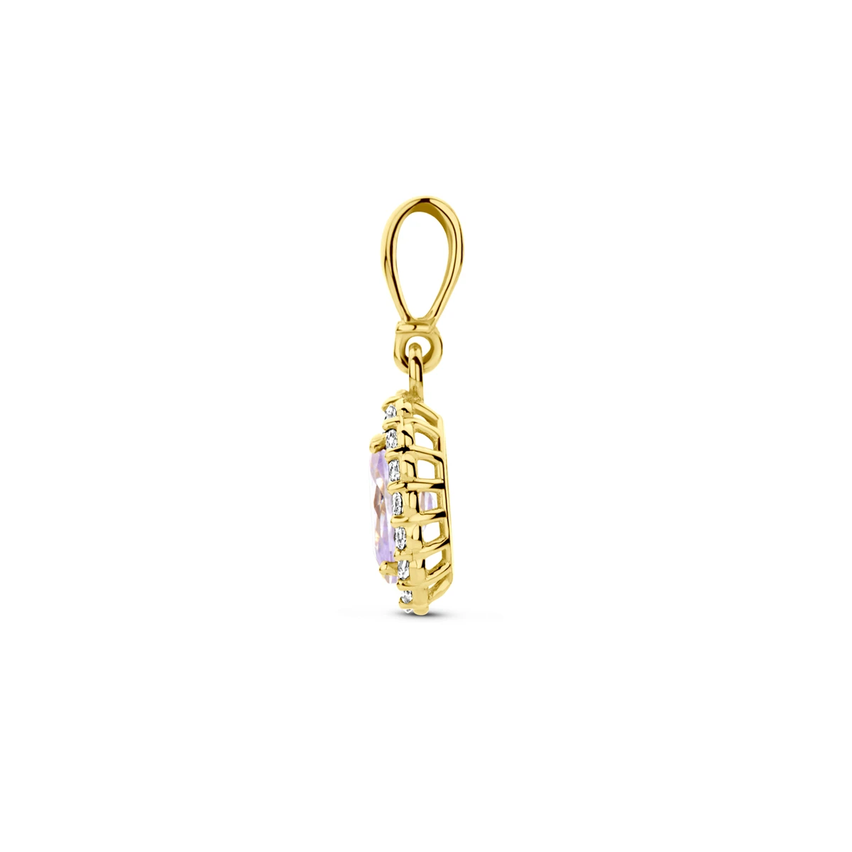 hanger met geboortesteen zirkonia 14K geelgoud