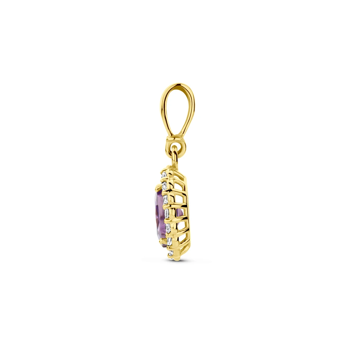 hanger met geboortesteen zirkonia 14K geelgoud