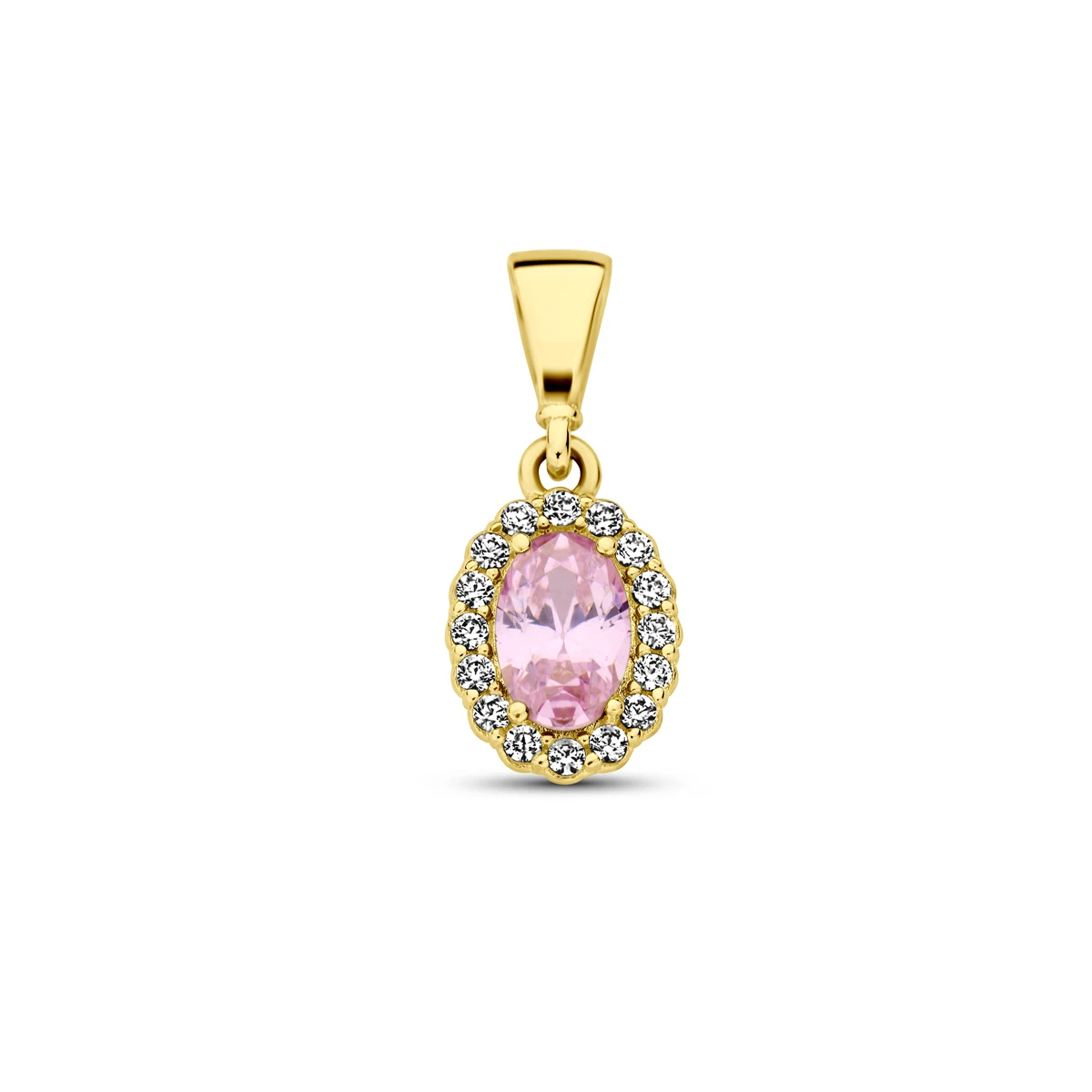 hanger met geboortesteen zirkonia 14K geelgoud