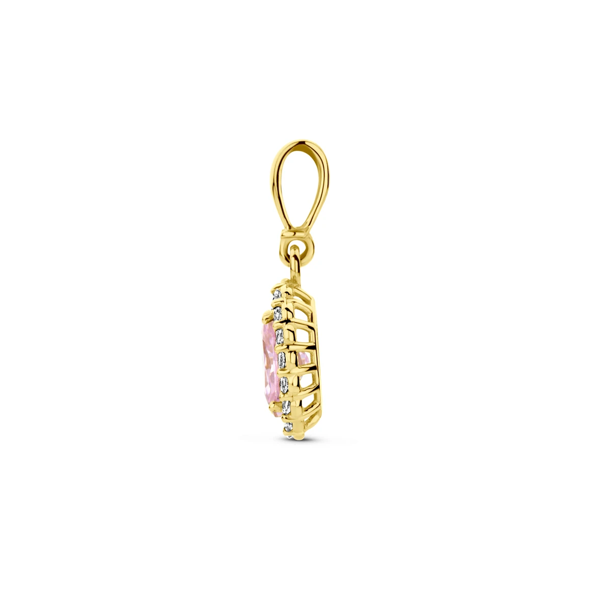 hanger met geboortesteen zirkonia 14K geelgoud