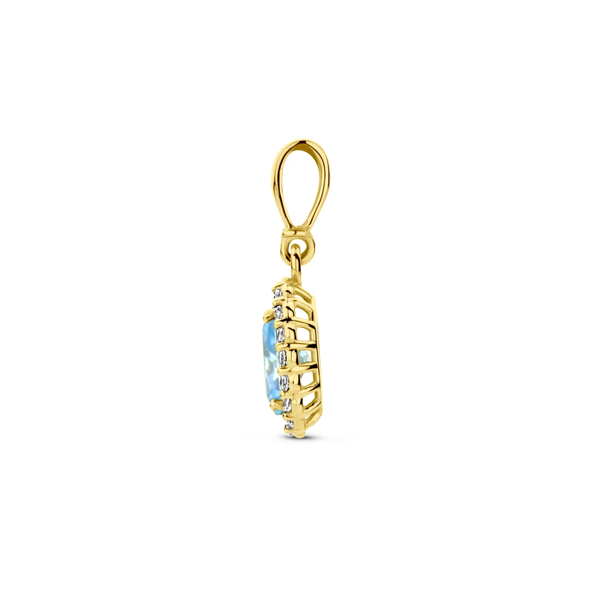 hanger met geboortesteen zirkonia 14K geelgoud