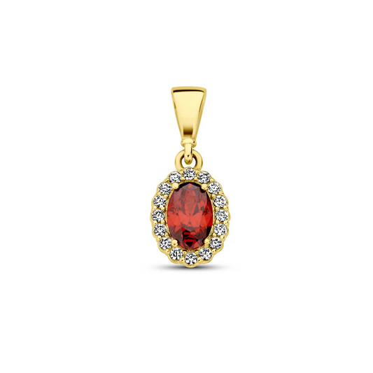 hanger met geboortesteen zirkonia 14K geelgoud