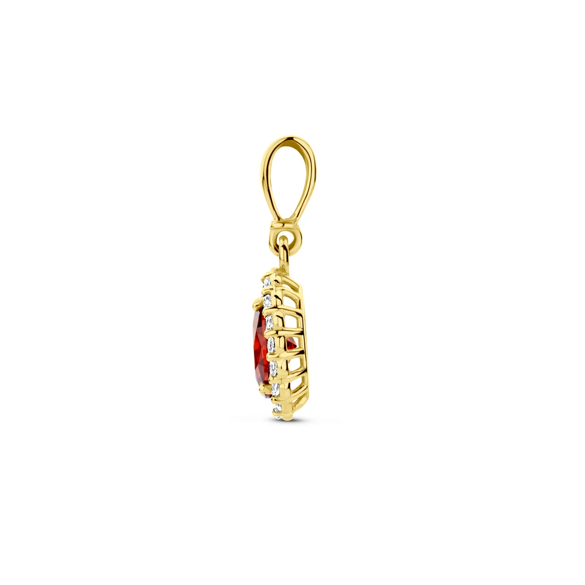 hanger met geboortesteen zirkonia 14K geelgoud