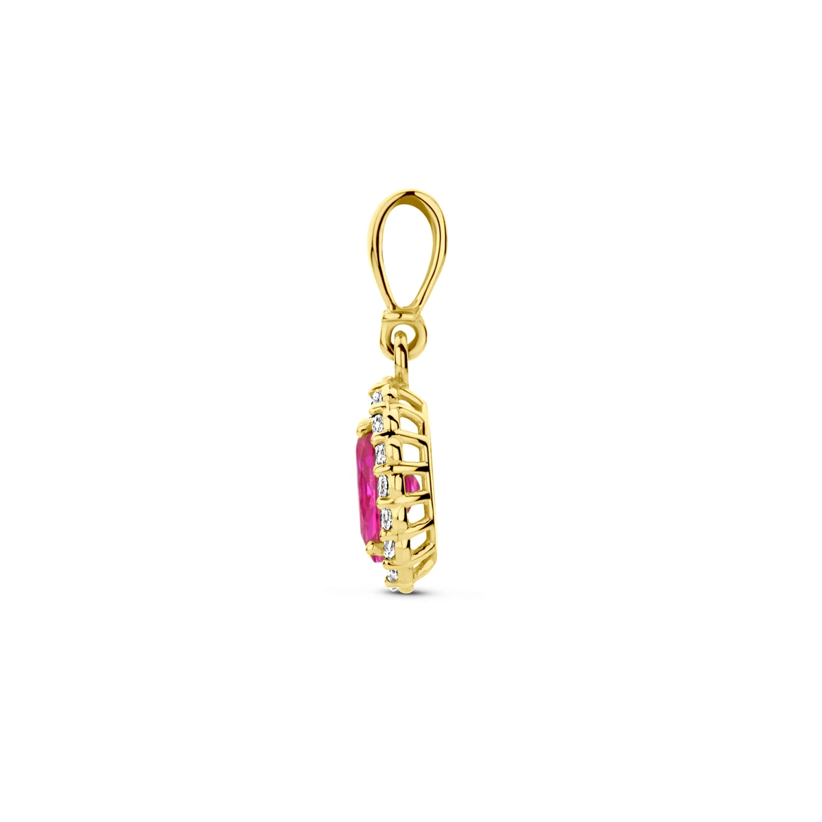 hanger met geboortesteen zirkonia 14K geelgoud